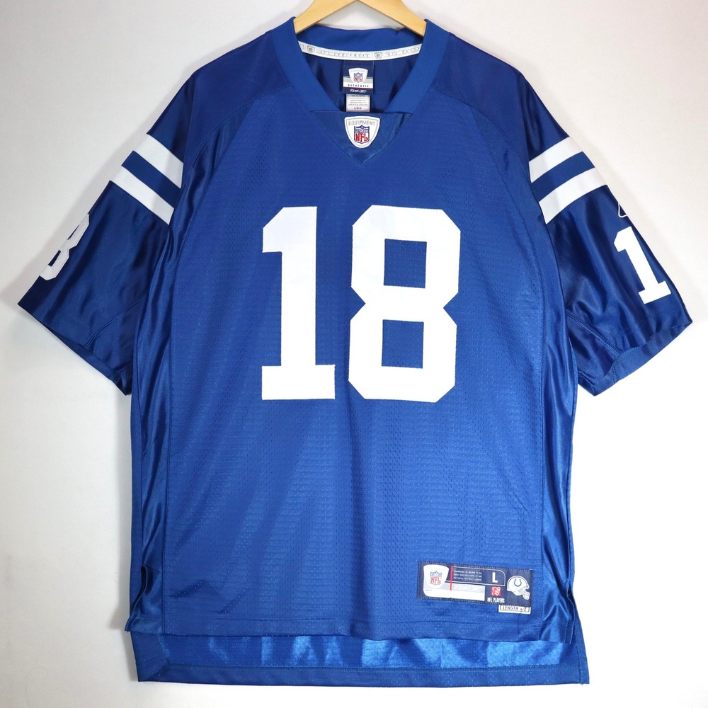 Peyton Manning Indianapolis Colts Jersey Mens L Blue #18 NFL Football Reebok